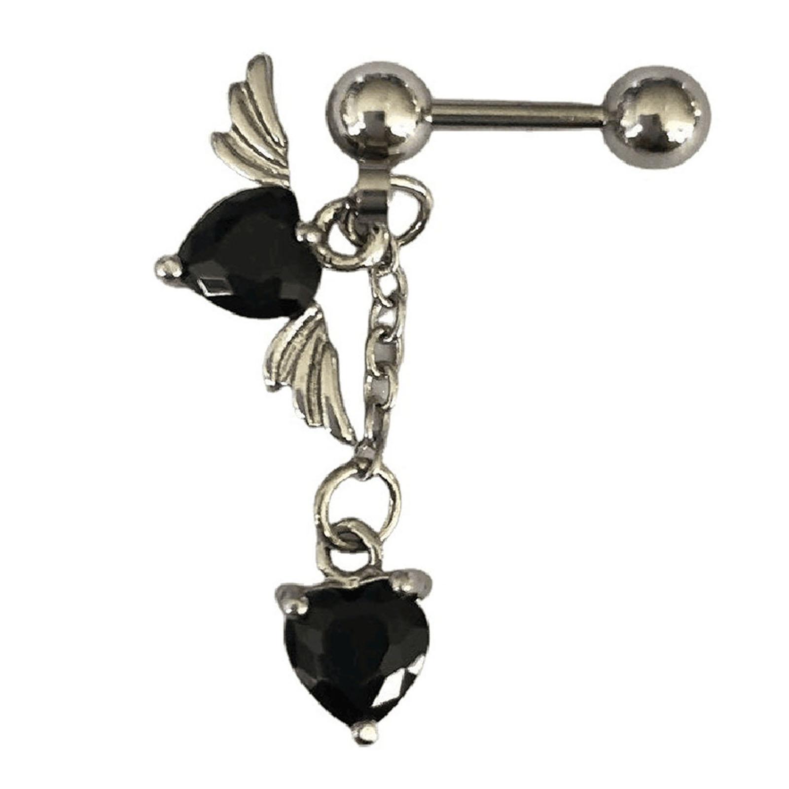 Heart Angel Wings Dangle Earrings Heart Drop Dangle Earrings for Girls Valentine