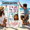 Custom Name Personalized Gabby's Dollhouse Print Beach Towel, for Trip Camping Beach Party Home Decor, Birthday Gift for Family & Friends
