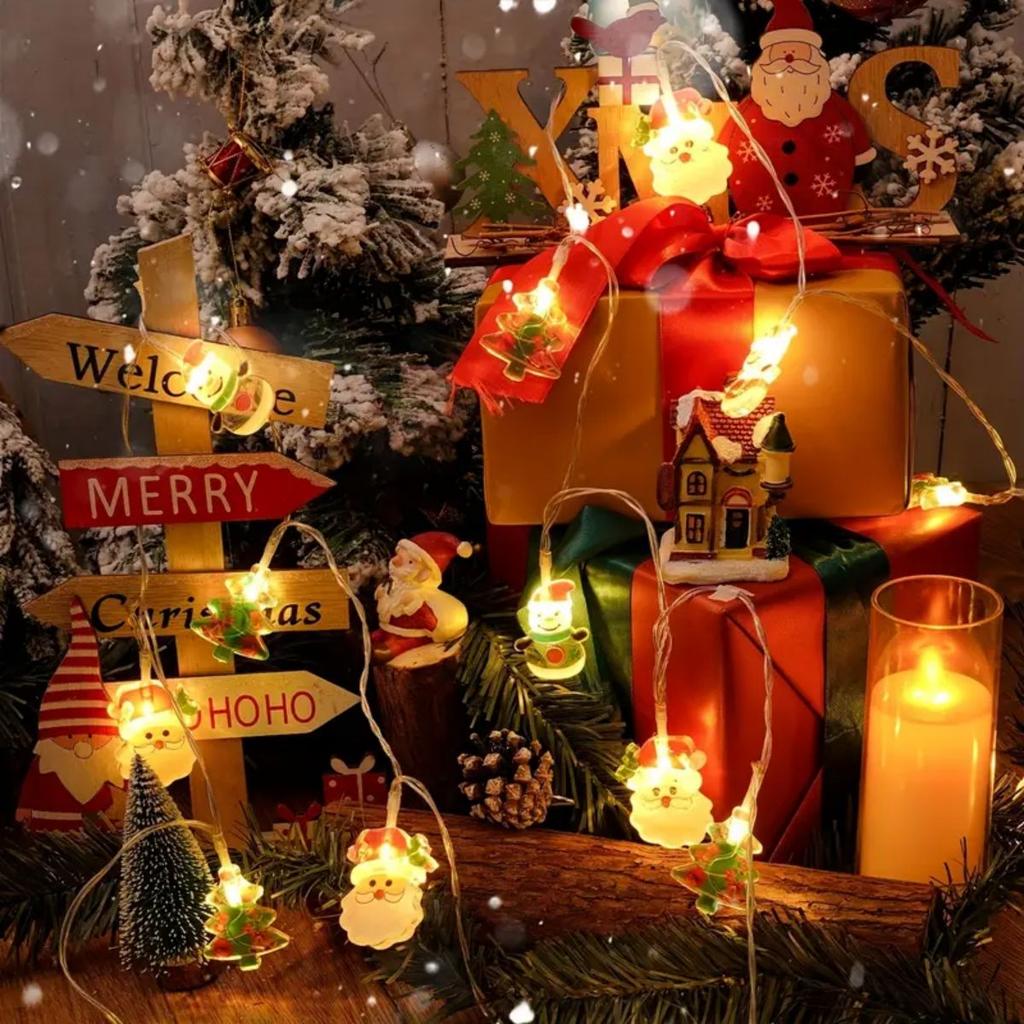 1 Stück Weihnachtsaußenlichter mit Weihnachtsmann Schneemann Weihnachtsbaum Batteriebetrieben für Zuhause Schlafzimmer Party Hochzeit Weihnachtsdeko