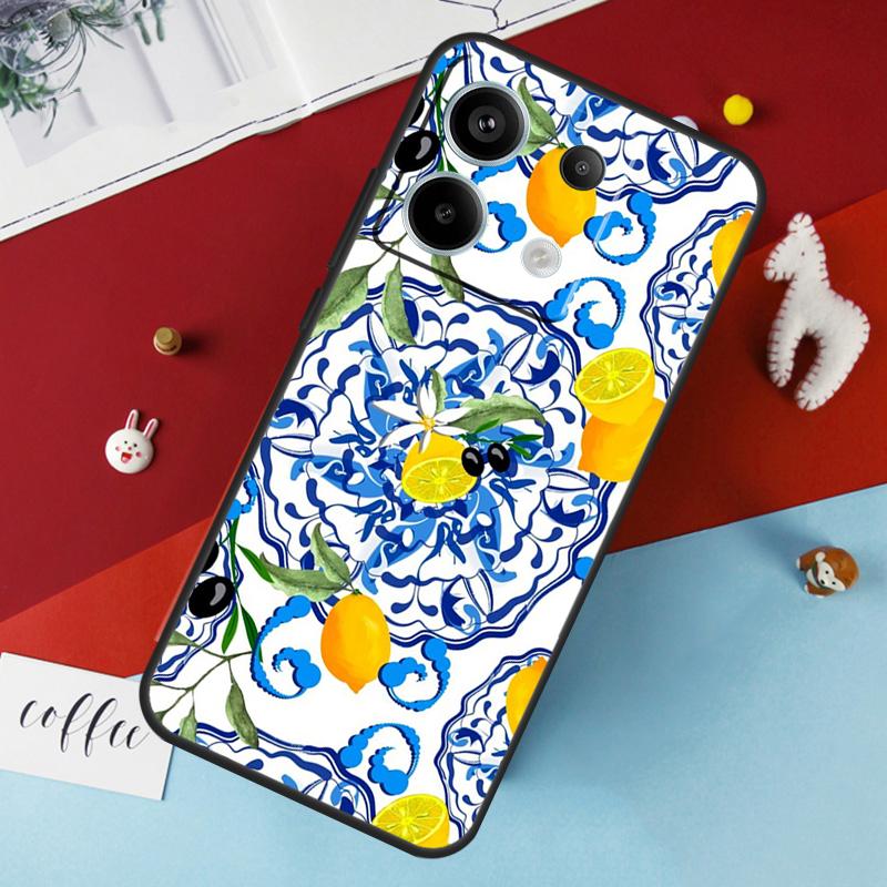 Mediterranean Lemon Case for Xiaomi Redmi Note 13 12 10 8 9 11 Pro 12S 10S 11S Redmi 13C 10A 10C 9C 12C Cover