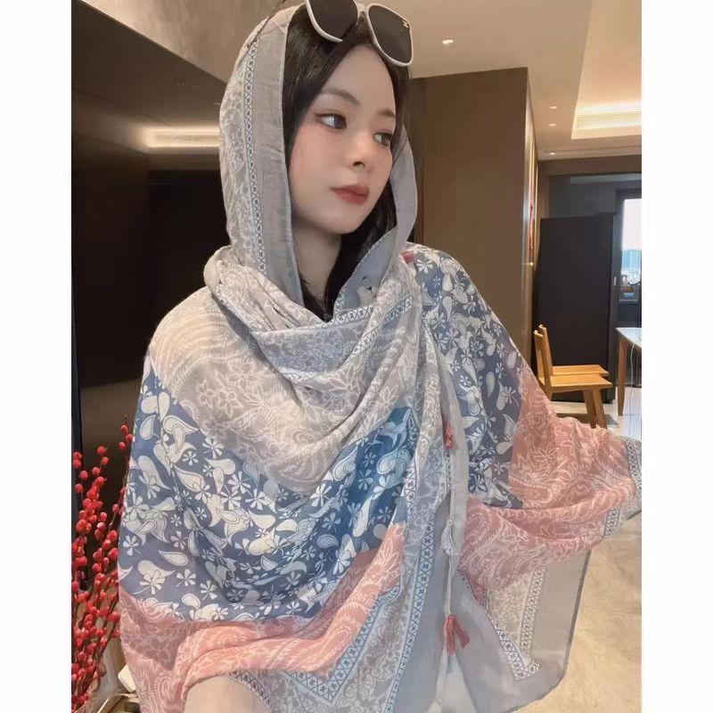 Ethnic Style Scarf for Women Sunscreen Scarf Beach Scarf, Beach Scarf New Style Scarf