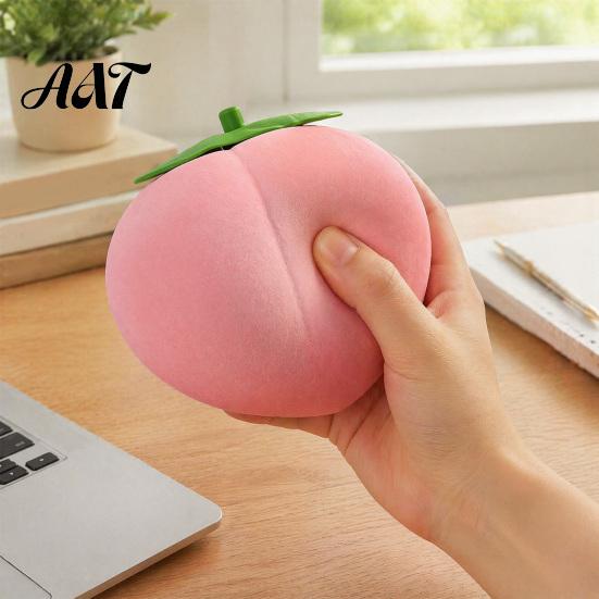 Portable Stress Reliever Giant Peach Relief Toy, Realistic Large Squeeze Simulated Fruit Sensory Toy Desk for Adults & Kids