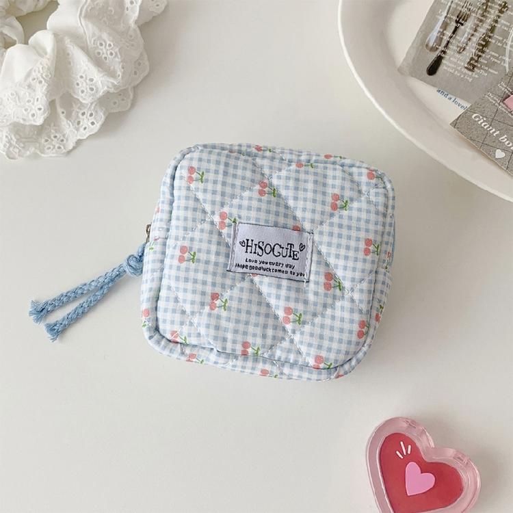 Cherries Decoration Sanitary Pad Storage Bag Water Resistant Practical Polyester Organizer For Travel Cosmetic