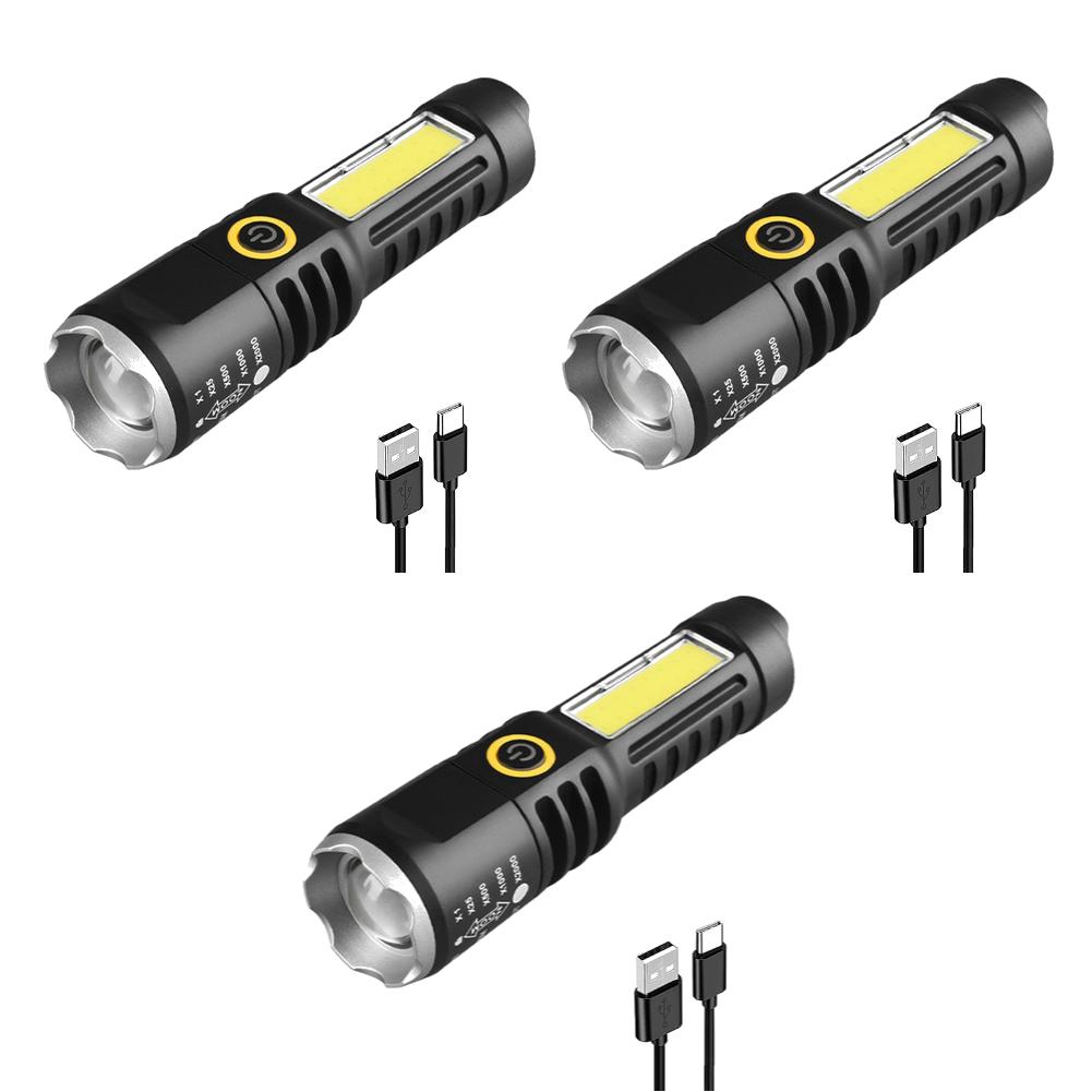 1-6PCS Mini LED Flashlight COB+XPE Portable Flashlight Camping Light Focus Light Torch Outdoor Waterproof Emergency Pocket Light