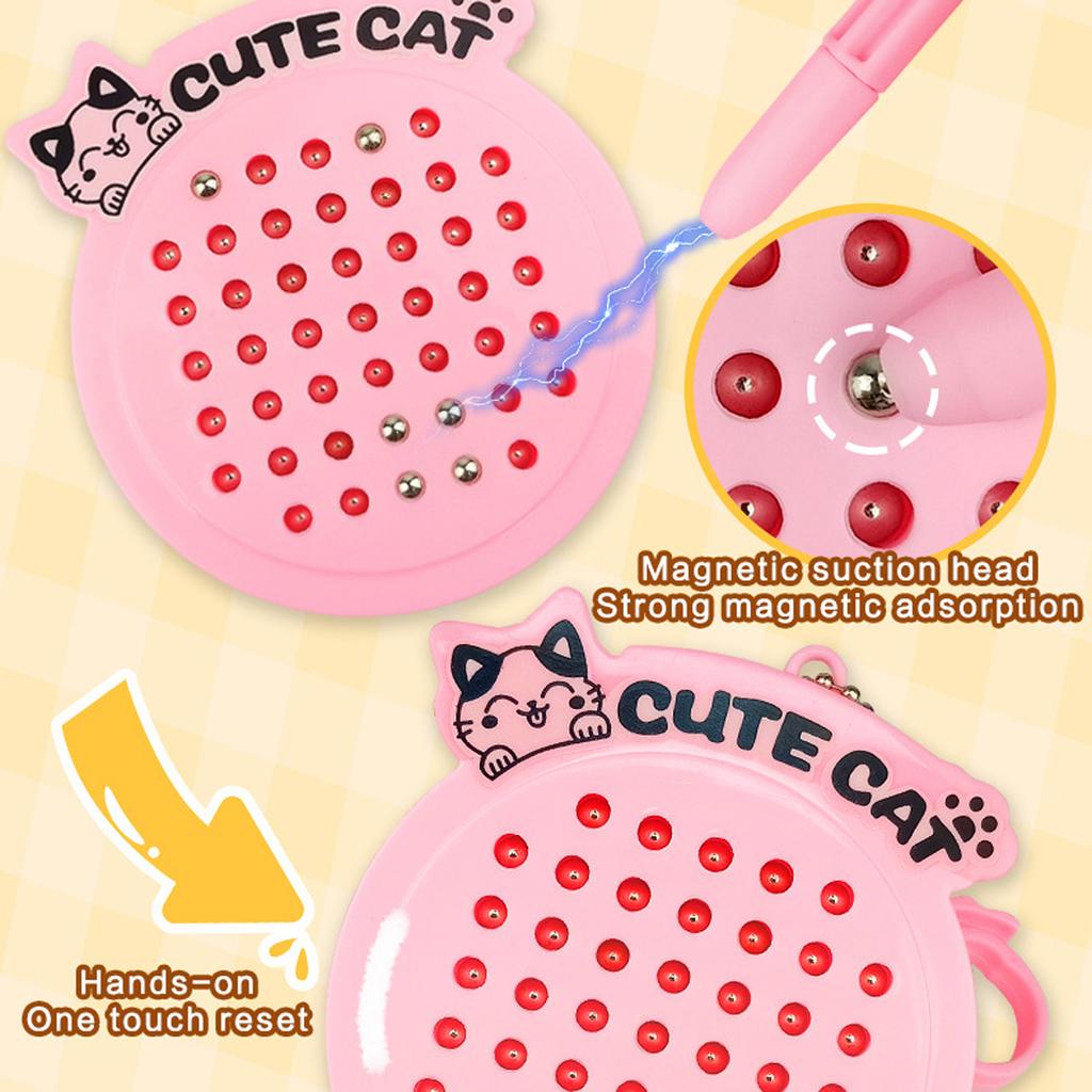 Cat Magnetic Drawing Board Keychain Leisure Toy Bag Pendant Fun Keychain Cartoon Cat Pendant Jewelry Fashion Accessories Creative Gift