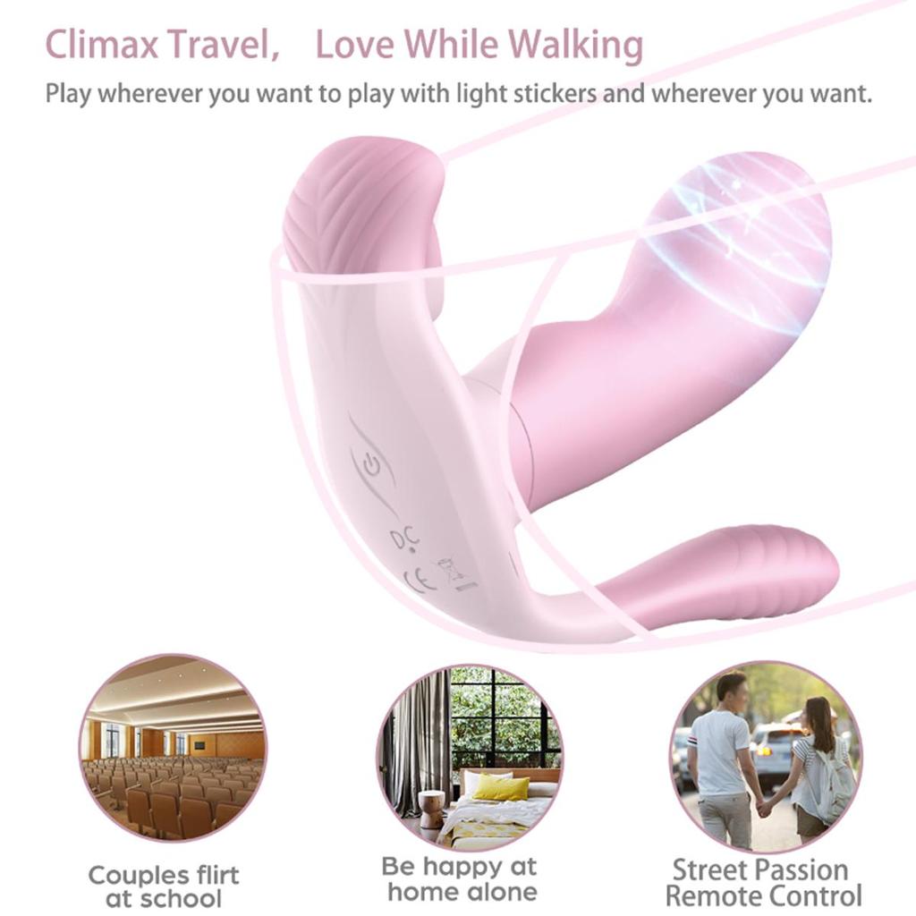 3 I 1 Trådløs truse Vibrator Bærbar Suge G Spot Klitoris Stimulator Oppvarming Vaginal Anal Orgasme Dildo Sexleketøy for kvinner