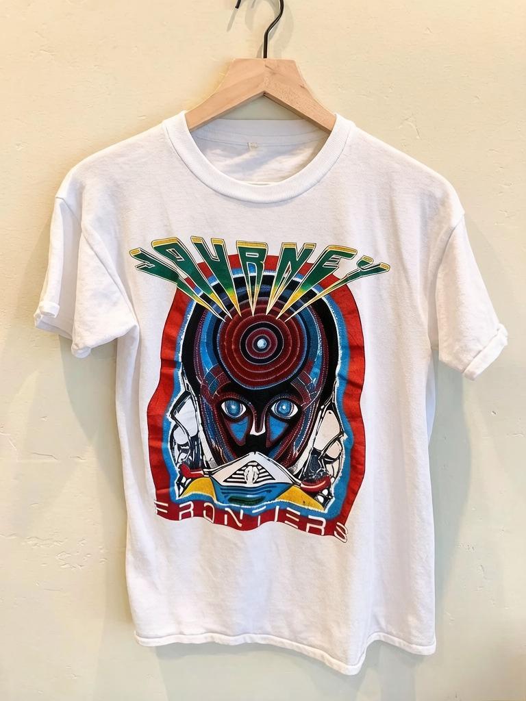 

Journey Frontiers Tour Bandstyle Black Shortsleeved Tshirt Suitable Both Unisex and Women Unisexs Clothing Item Released in 1983 M