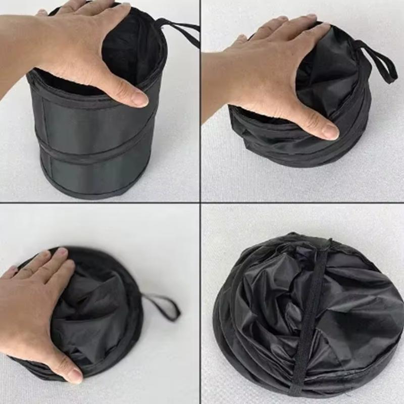 1PC Portable Car Trash Can Durable Foldable Hanging Storage Bag Oxford Cloth Universal Chair Back Bucket for Vehicle Interior Or