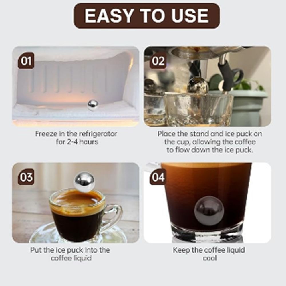 Portable Design Coffee Ice Ball Rapid Cooling Ice Ball Rack Espresso Ball Belt Holder  Whisky