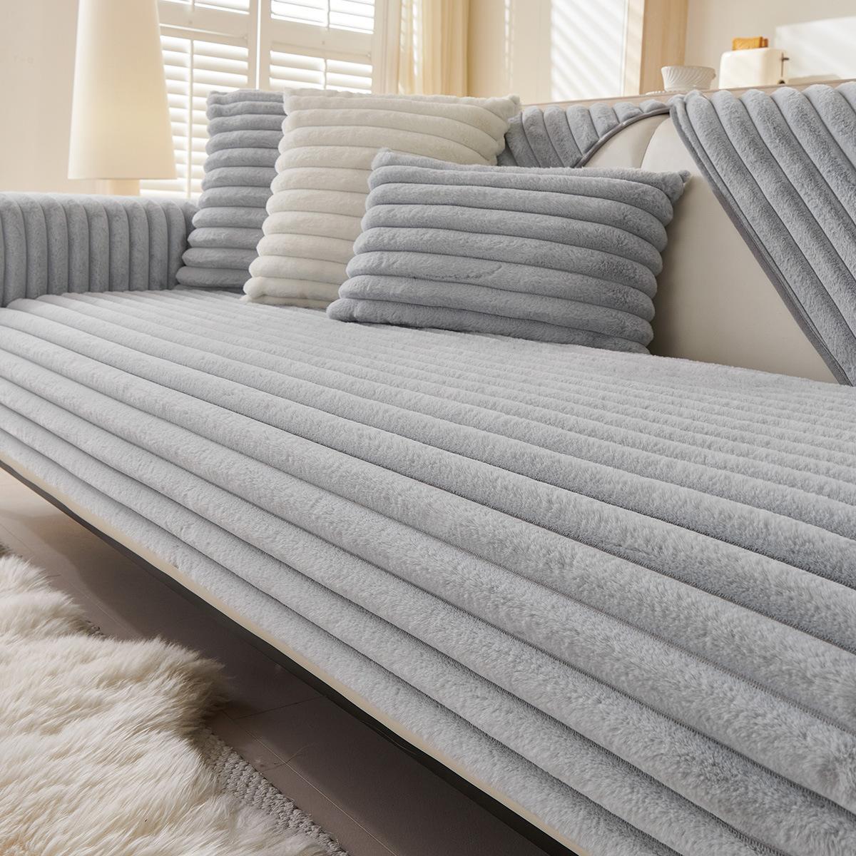 

Современный минималистский легкий роскошный бархатный диван-подушка, всесезонный универсальный толстый противоскользящий и пылезащитный однотонный чехол для дивана 70x70