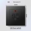 13A British Standard Socket with USB & Type-C Fast Charging, Light Switch, Black Panel for Hong Kong & Macau