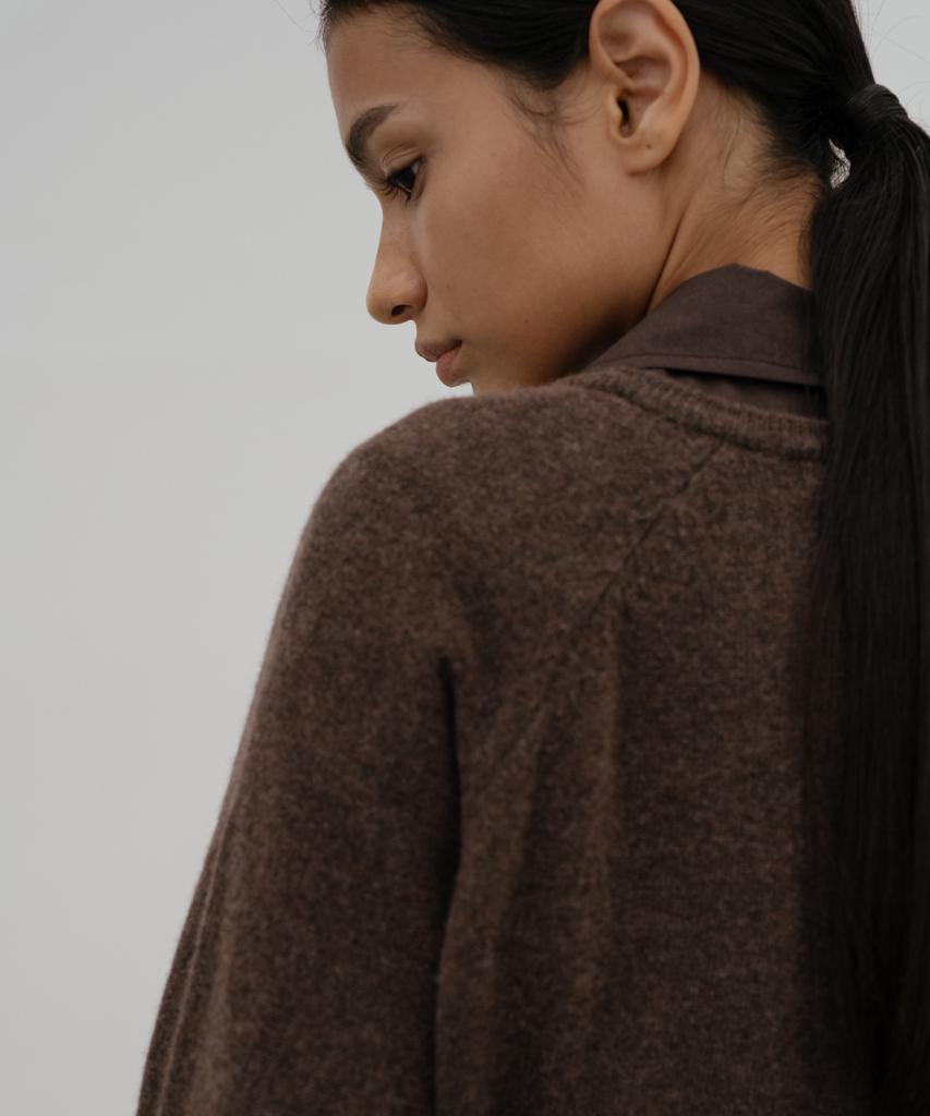 DENOAH Para V-Neck Pullover (Brown)