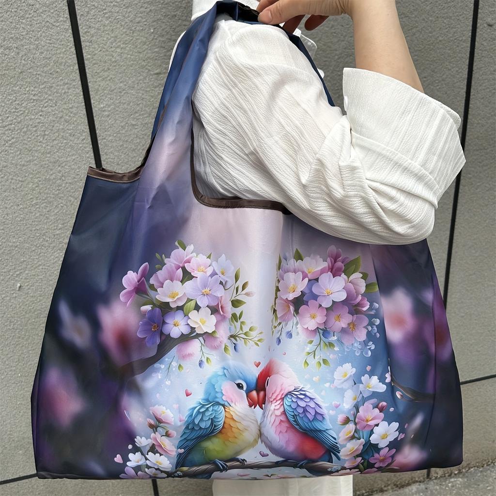 Sac à bandoulière pliable élégant Grande capacité Sac à bandoulière portable pour femmes, Sac fourre-tout de shopping avec plusieurs motifs disponibles