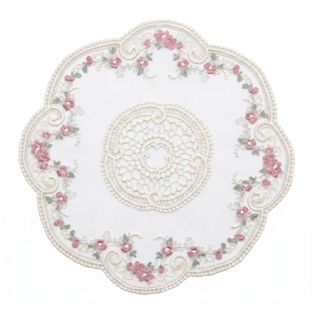 

Heat Insulation Lace Plate Mat Vintage French Plate Mat Lace Doilies Embroidery Placemat Tea Party White Flower