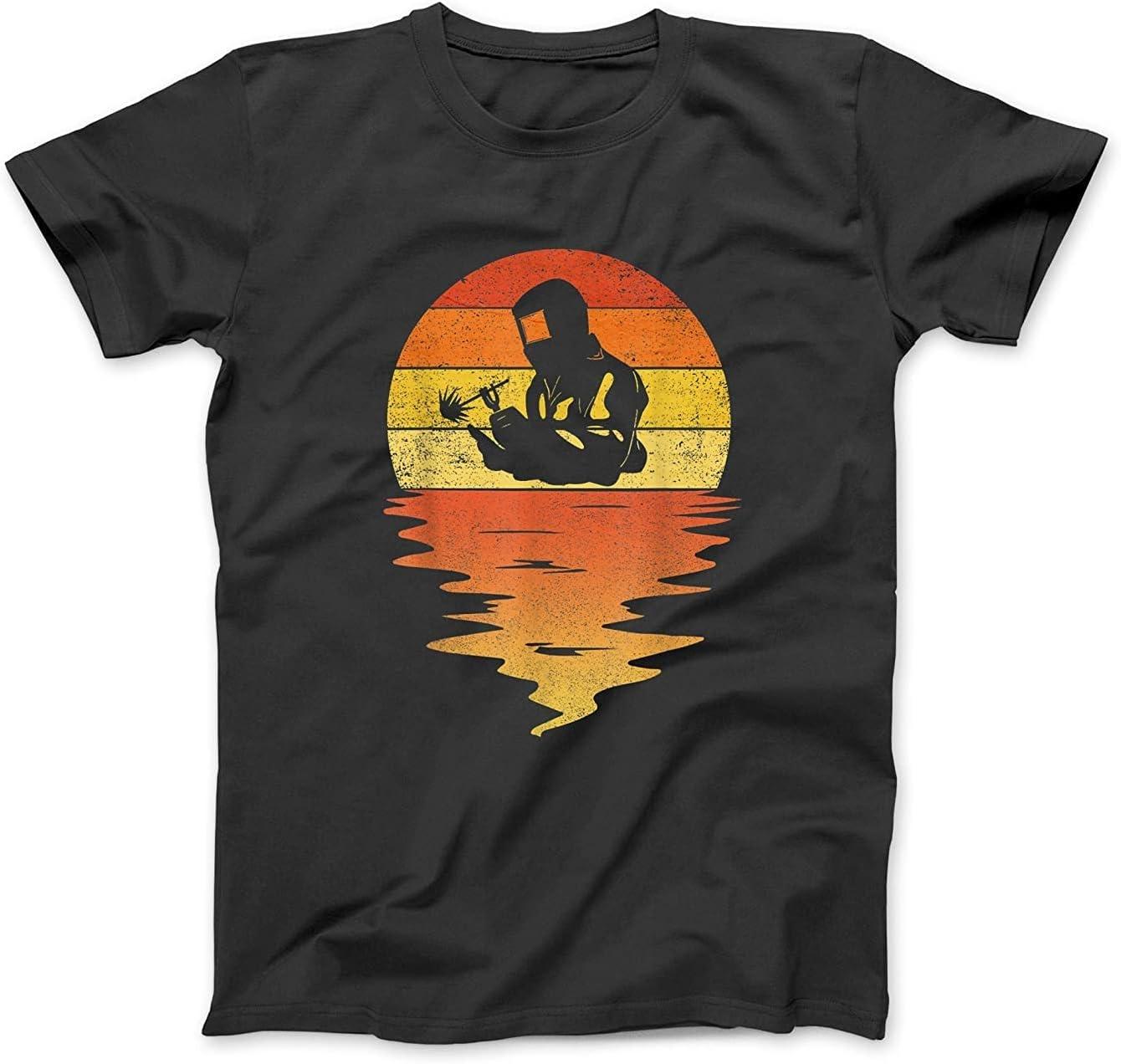 Welder Shirt Retro Sunset 70s Vintage Welder T-Shirt NVY Mens Womens Unisex Tank Top Hoodie Longsleeve XXXXXL чёрный