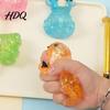 Quick Recovery Stress Ball Glitter Highland Cow Squeeze Toy Slow Rising Clear Cattle Anti-anxiety Soft Animal Shape Home Office Desk Fidget Shaped