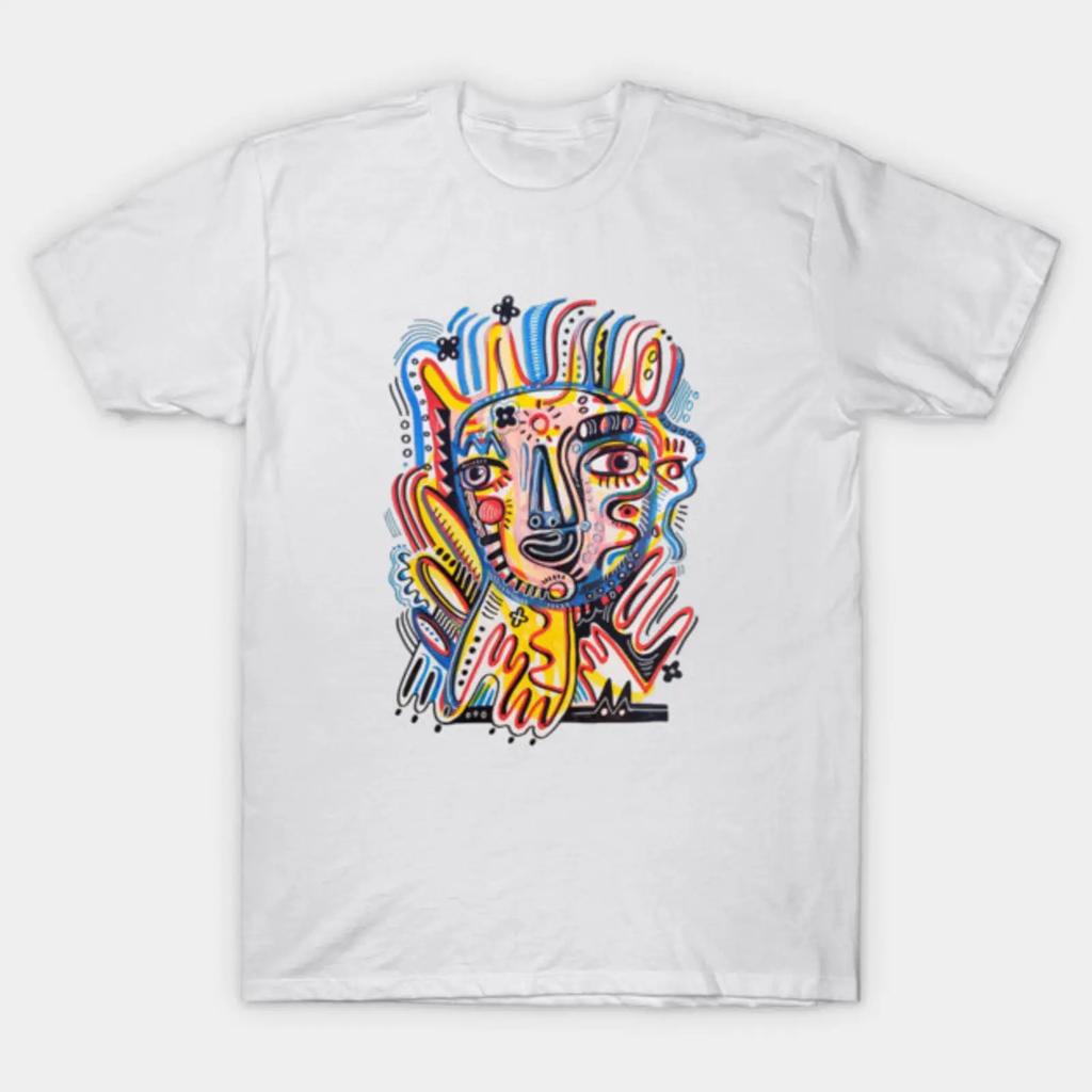 Face T Shirt Vintage Soft Homme Graphic Fashion Top For Everyday Wear Stylish Casual Designer Clothes Streetwear