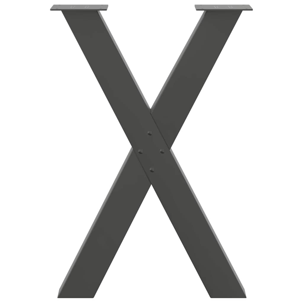 Vidaxl Dining Table Legs, 2 Pcs, Anthracite, 60X(72-73) Cm, Steel