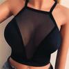 1 stk Dame Casual Tank Top Vest Bluse Ermeløs Sport Crop Tops Skjorte Gjennomsiktig Transparent Crop Top Sommer Mesh Crop Top