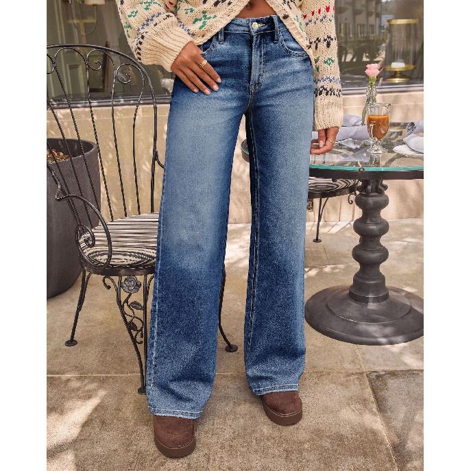 2026 Spring/Summer New High-Waisted Vintage Loose Wide-Leg Women s Jeans, Casual Loose Denim Trousers for Women S