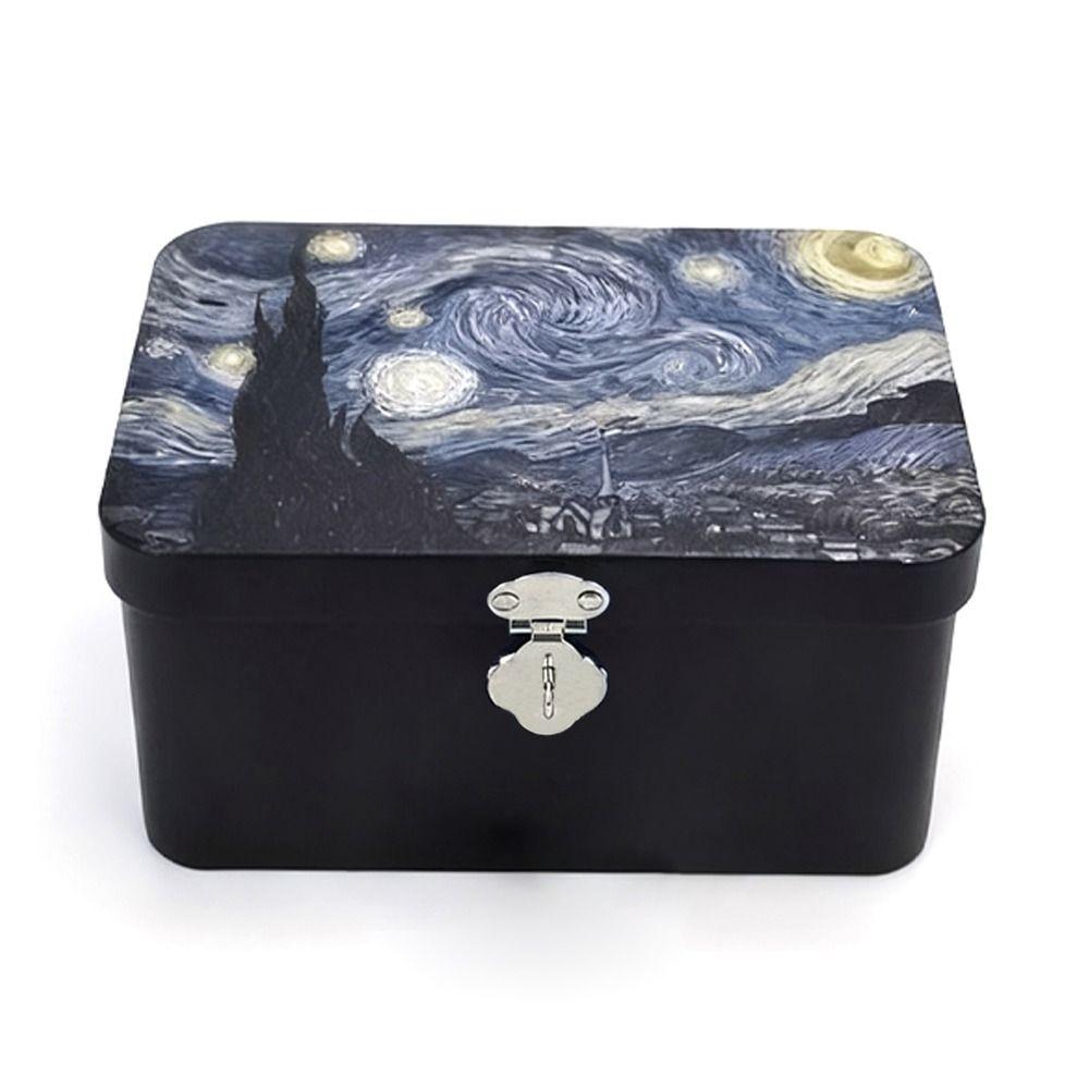 Large Size Tinplate Box Rectangular Shape Metal Box Cute Design Iron Box  Document Storage