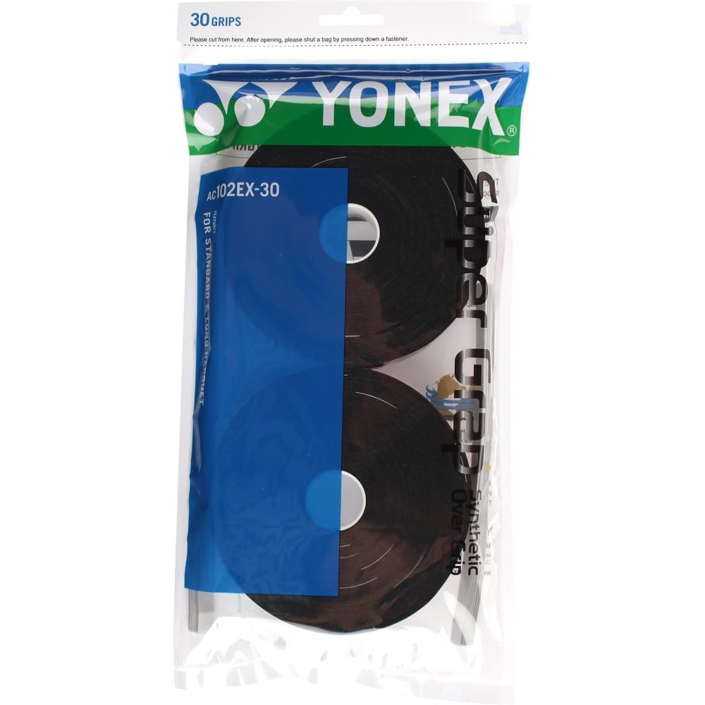 YONEX Wet Super Grip 30 Pack Black Tennis Racket Grip Accessories