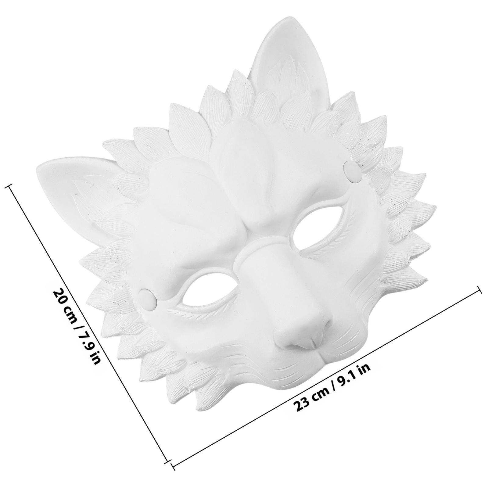 

3D Lion Mask White Lifelike Design Halloween Cosplay Party Dance Masquerade Decoration Breathable Animal Face Cover For Festival білий