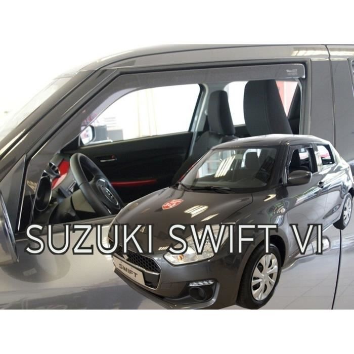 Déflecteurs d'air - J&J AUTOMOTIVE - Suzuki Swift 6 - Fumé - Installation facile - Acrylique renforcé