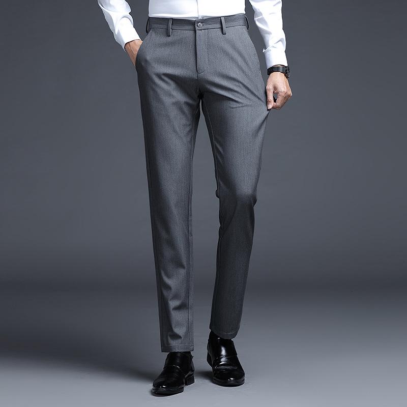 Men's Straight-Leg Casual Business Dress Pants - Breathable and High-Quality