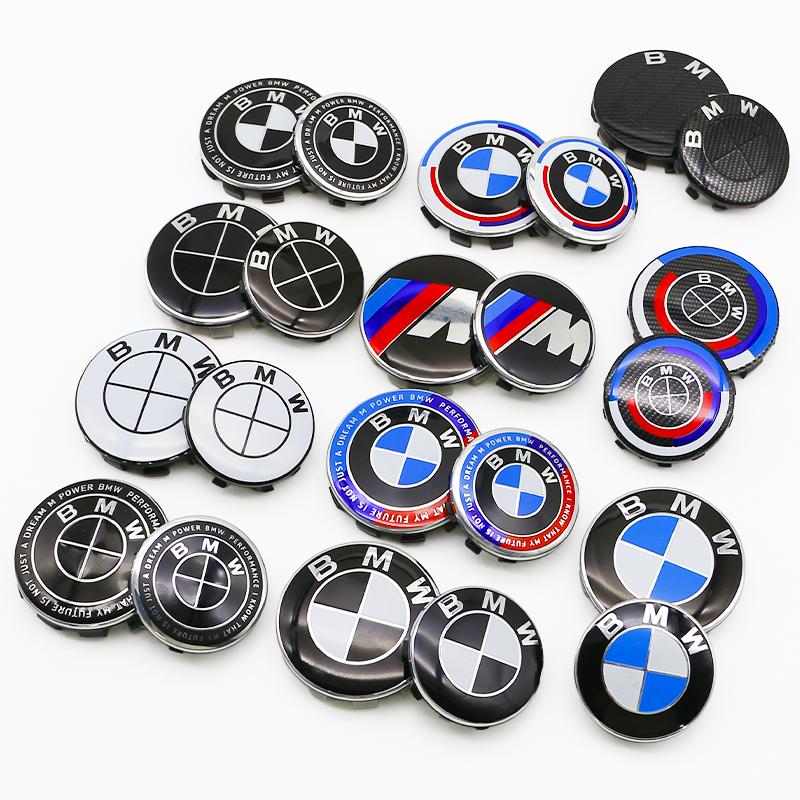 BMW 4Pcs 56mm 68mm Wheel Center Caps For BMW 50th Anniversary M Power Carbon Fiber Hubcap Emblem Badge E46 E90 F10 F30 G20 X5