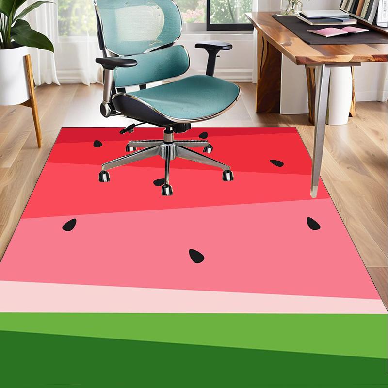 Watermelon Slice Pattern Office Rug Chair Mat, Entryway Carpet, Suitable for Front Door, Bedroom, Living Room, Desk, Holiday Gift