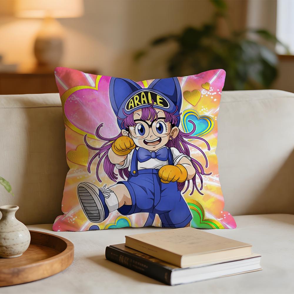 

Cartoon Dr SSlump Arale Cushion Cover Short plush pillowcase for bed sofa carwashable 30x30cm