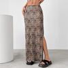 Women's New Stitched Sexy Slit High Waist Leopard Print Hip Cover Skirt