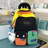 School Bag New Dopamine Backpack for Women, Large Capacity Color-Block Casual Travel Lightweight Backpack for Middle and High School Students