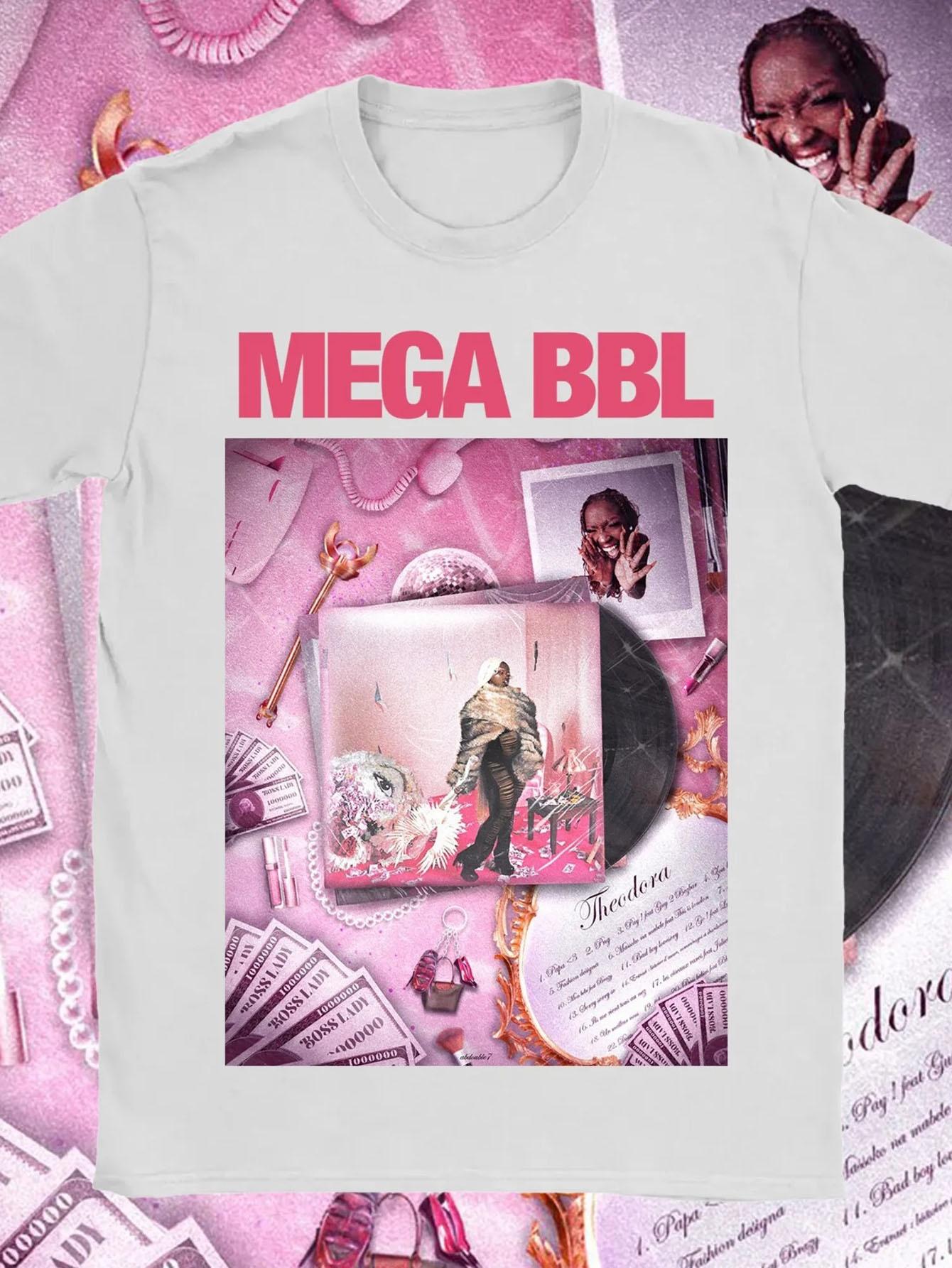 Unisex Theodora Mega BBL Album Graphic T-shirt- Hip-hop Music T-shirt L