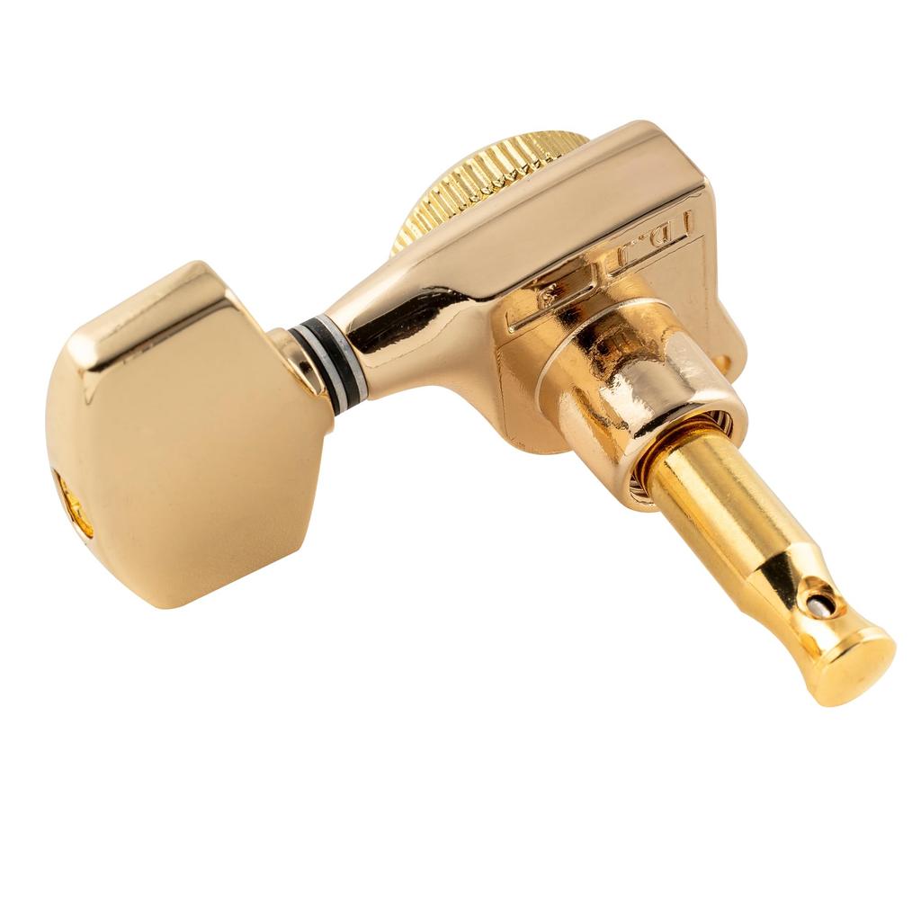Musiclily Pro L3R3 Locking Tuners for Electric and Acoustic Gold Large Hex Buttons Guitars,