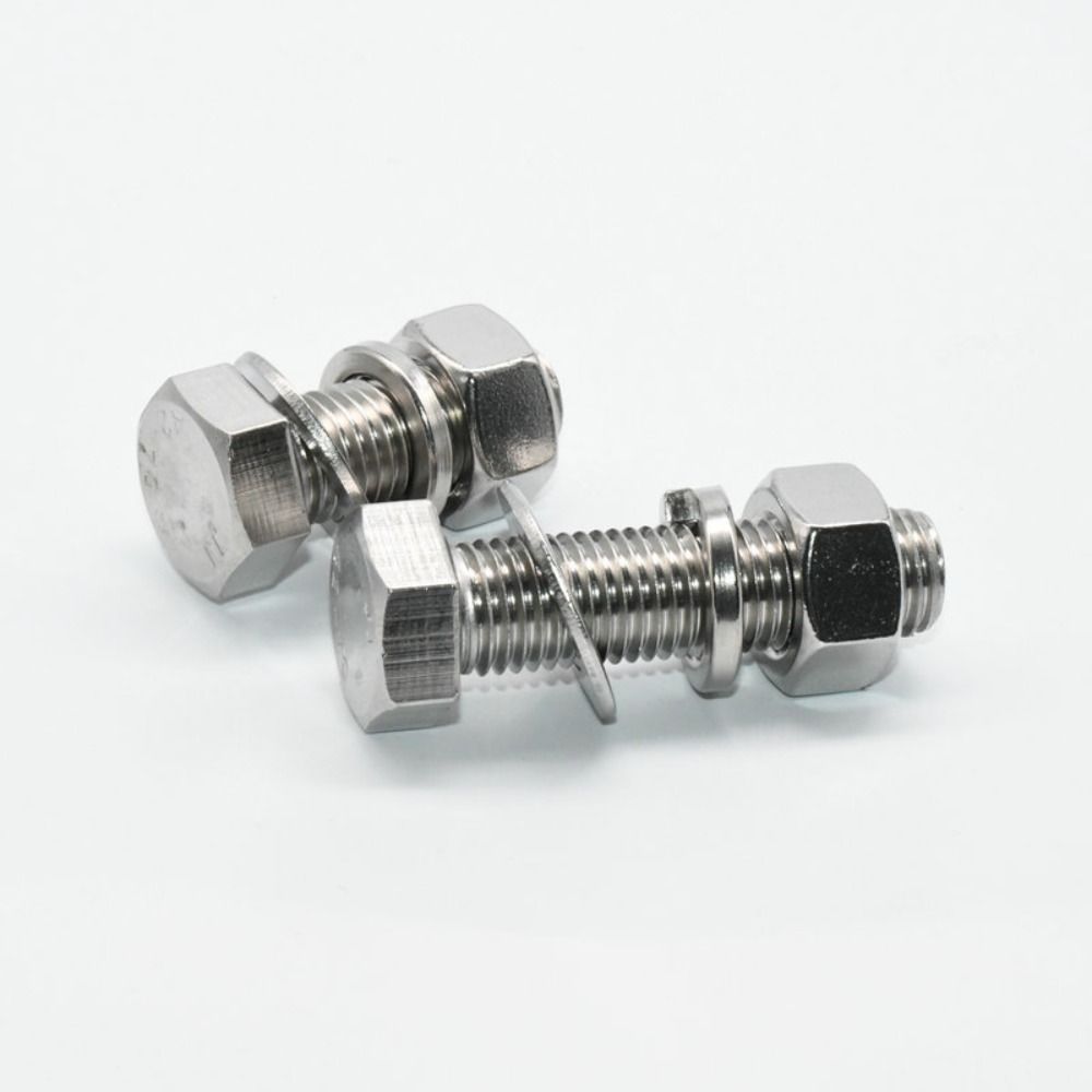 Flat Washer 304 Stainless Steel Screw Round Head Hexagon Head Screw Hex Bolt  Metal Working
