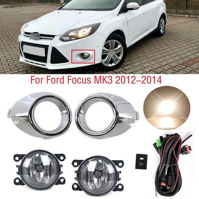 1 conjunto para ford focus mk3 2012 2013 2014 amortecedor dianteiro do carro luz de nevoeiro capa quadro capa grade moldura arnês