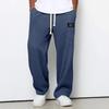 Pantaloni della tuta casual sportivi a gamba dritta in maglia waffle con elastico e coulisse a vita media