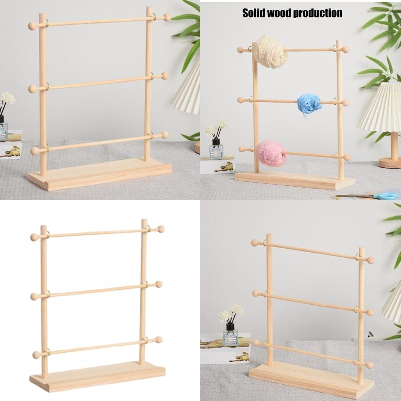 3 Tiers Ribbon Holder Crochet Yarn Holder Ribbon Storage Organizers Rack Yarn Dispenser Knitting Supplies for Craft