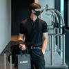 Summer Men's Clothing Retro Knit Lapel Striped Polo Shirt Solid Color Short Sleeve Fashion Light Luxury Popular Knitwear
