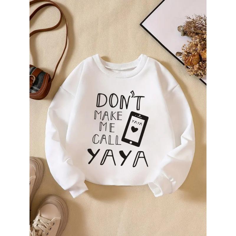 Kids Sweatshirt Round Neck Sweatshirt with Creative Letter Pattern for Spring/Autumn, Fashion Casual Sportswear Suitable as Daily Party Vacation Gift