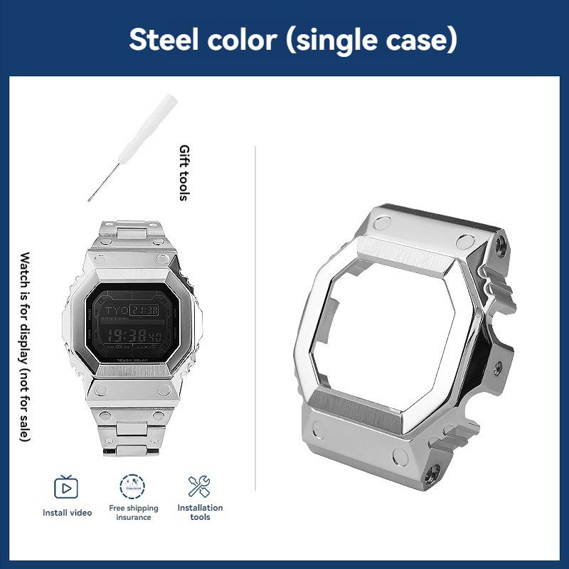 

GX-56 Металлический корпус Ремешок для Casio G-SHOCK Giant G Большой квадрат GX-56BB GXW-56 Мужской Безель Браслет Серебристый Золотой Черный Мод Кит Инструменты For GXW-56