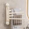 Modern Minimalist Plastic Rotating Towel Rack With Suction Cups For Bathroom Organization