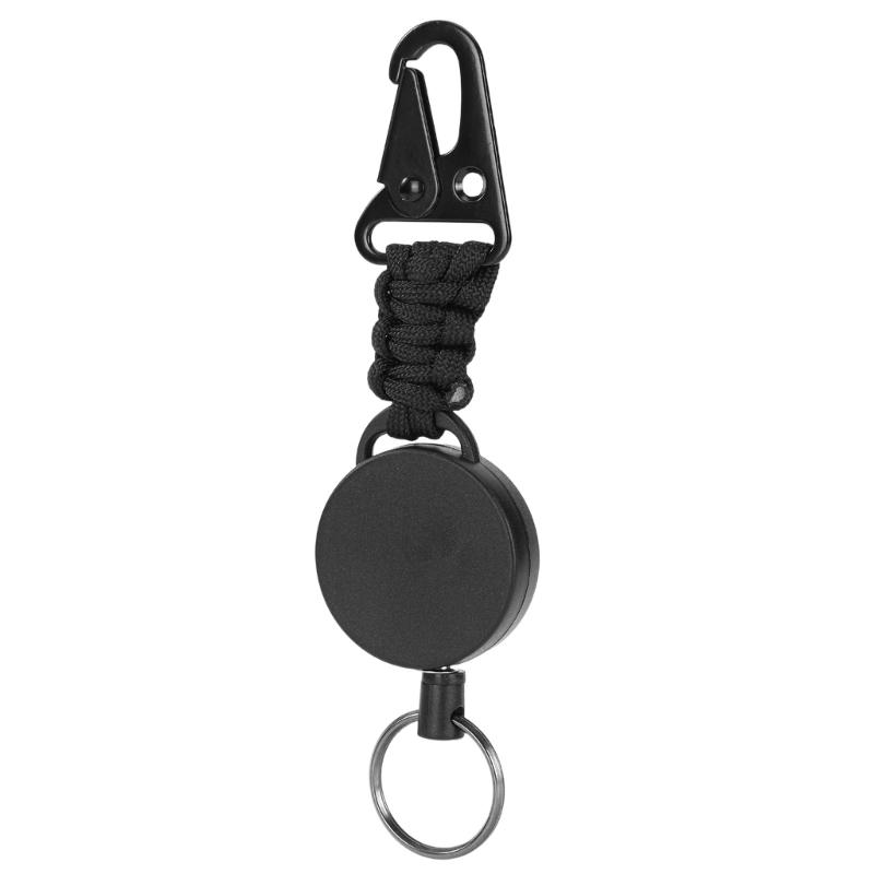 Retractable Keychain Badges Holder with Steel Retractable Cord Keychain Tool Steel Wire Rope Buckles Key Holder