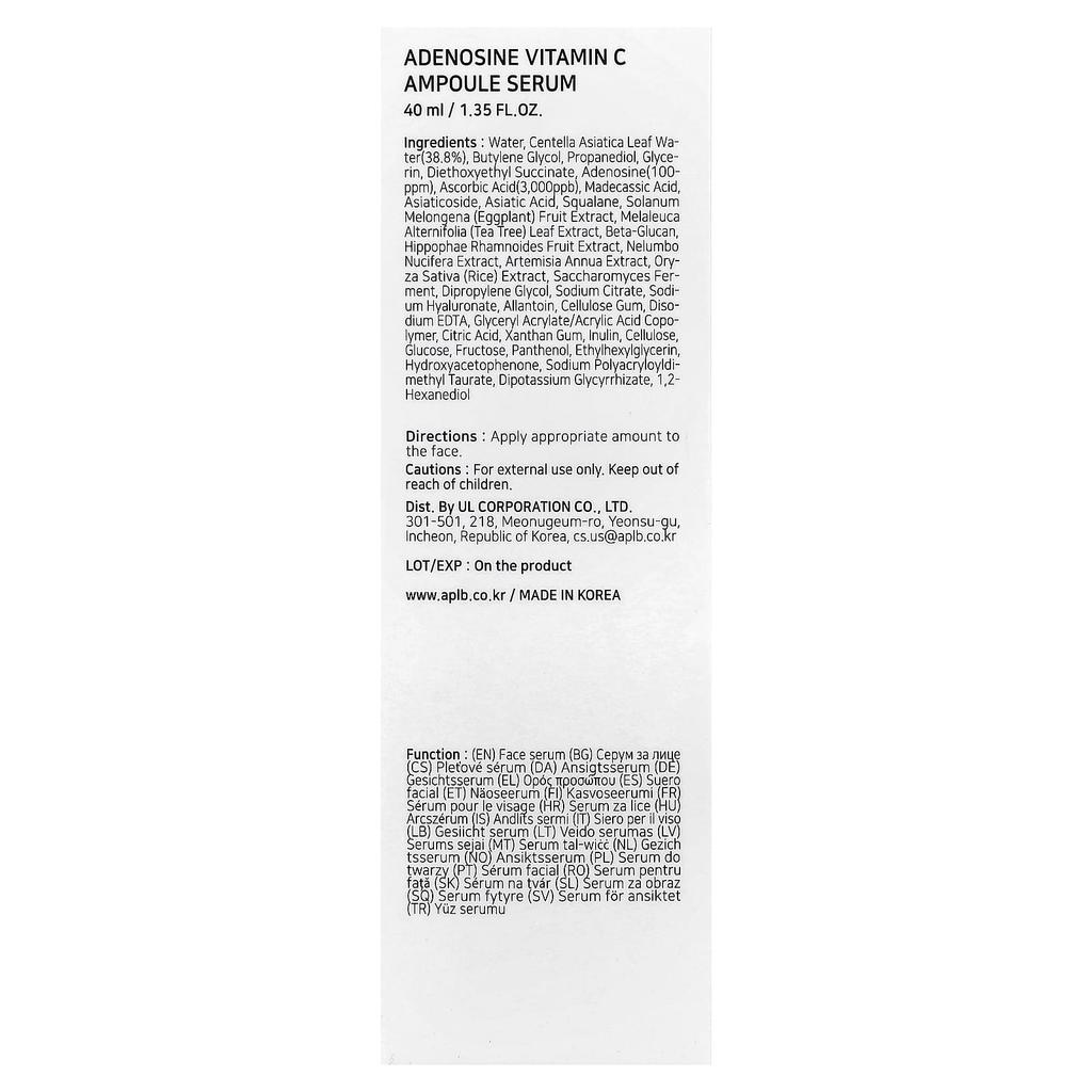 APLB, Adenosine Vitamin C Ampoule Serum, 40ml (1.35 fl oz)
