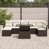 Set de sofa de jardin vidaXL 8 pièces avec coussins marron en polyrotin, Sofa de jardin vidaXL 2 places avec coussins marron 3348864