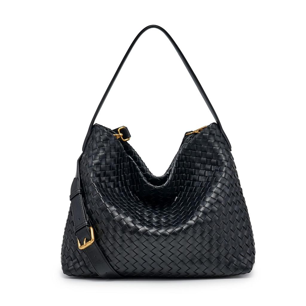 Cross-border explosive woven bag women's matte suede slack bucket bag large capacity single shoulder oblique span tote bag wholesale