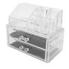 Transparent Makeup Storage Box Set TwoTier Box Jewelry Lipstick Organizer Display Holder