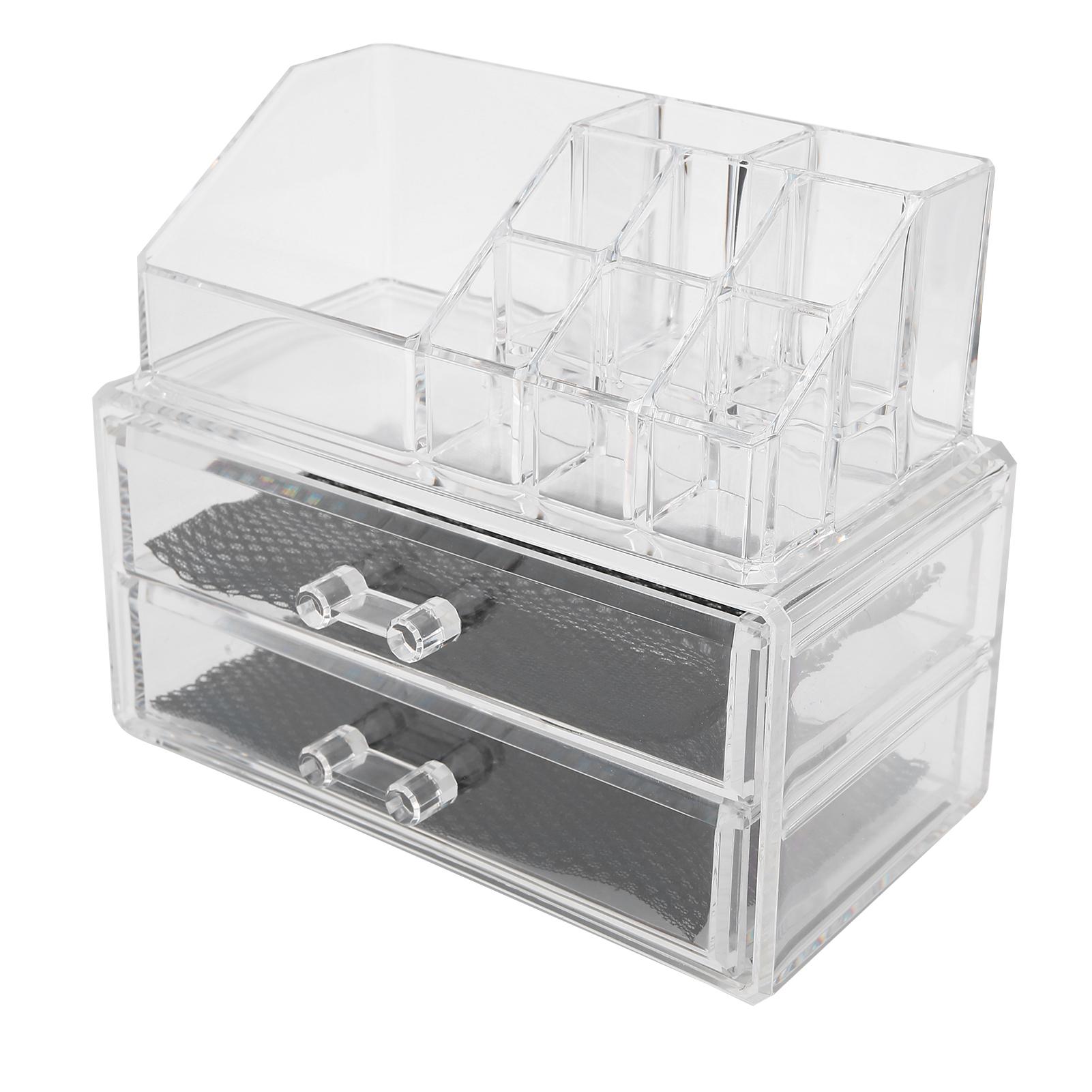 

Набор прозрачных коробок для хранения косметики, двухъярусная коробка, органайзер для ювелирных изделий и помады, подставка-дисплей